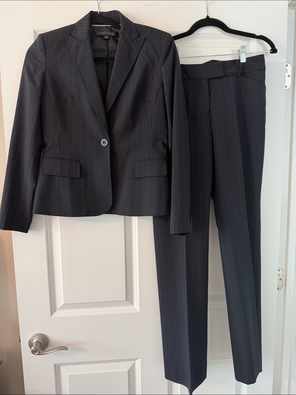 Anne Klein Navy Pinstripe Two-Piece Suit